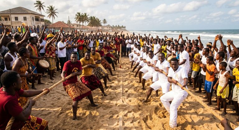 Crowds at the Aboakyer festival in Winneba