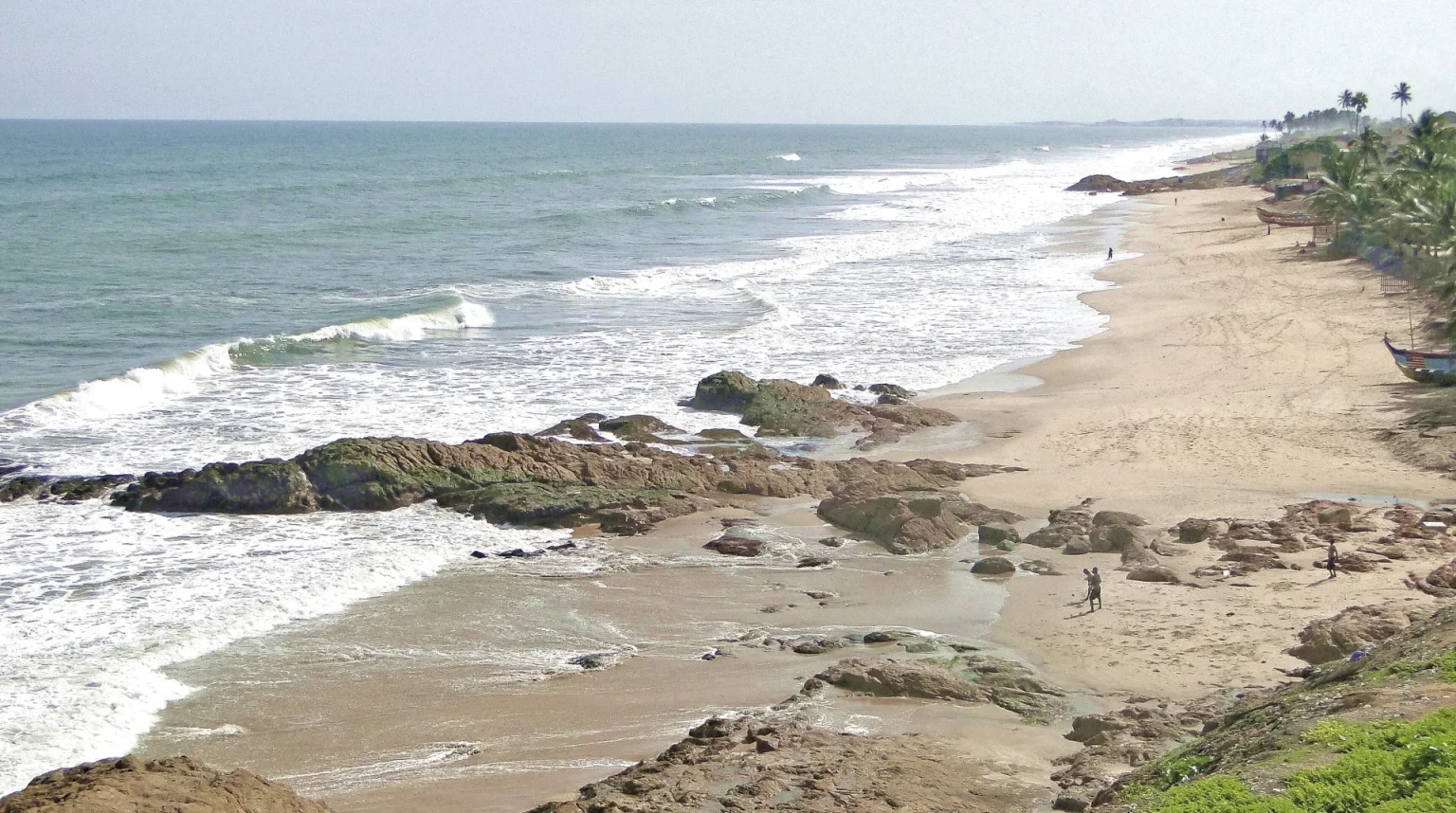 The Atlantic coast at Cape Coast, looking towards Elmina